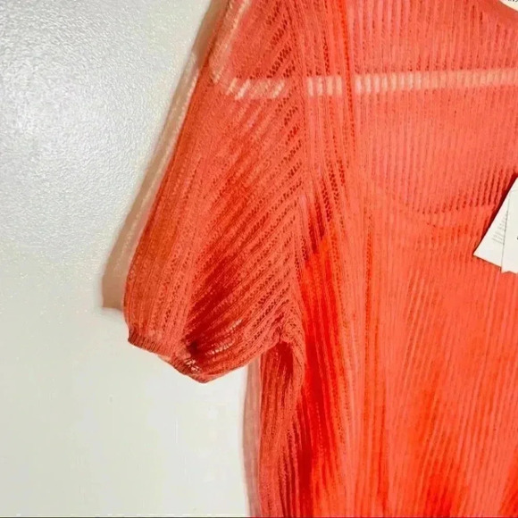 NEW Mansur Gavriel Short Sleeve Open Knit Sweater Blush Coastal Preppy Nautical - Picture 6 of 7